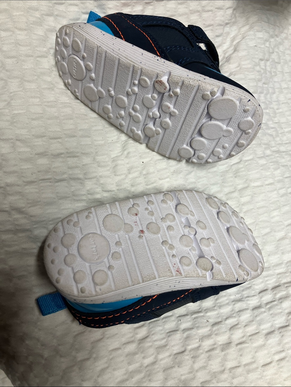 Carter's Navy Sneakers with Bright Blue Accents and Orange Lining - Picture 4 of 5